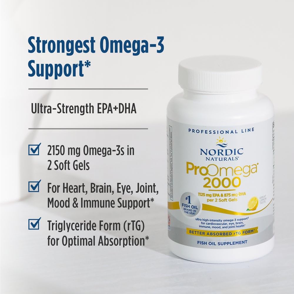 Nordic Naturals ProOmega 2000 lemon serving size two soft gels per day.