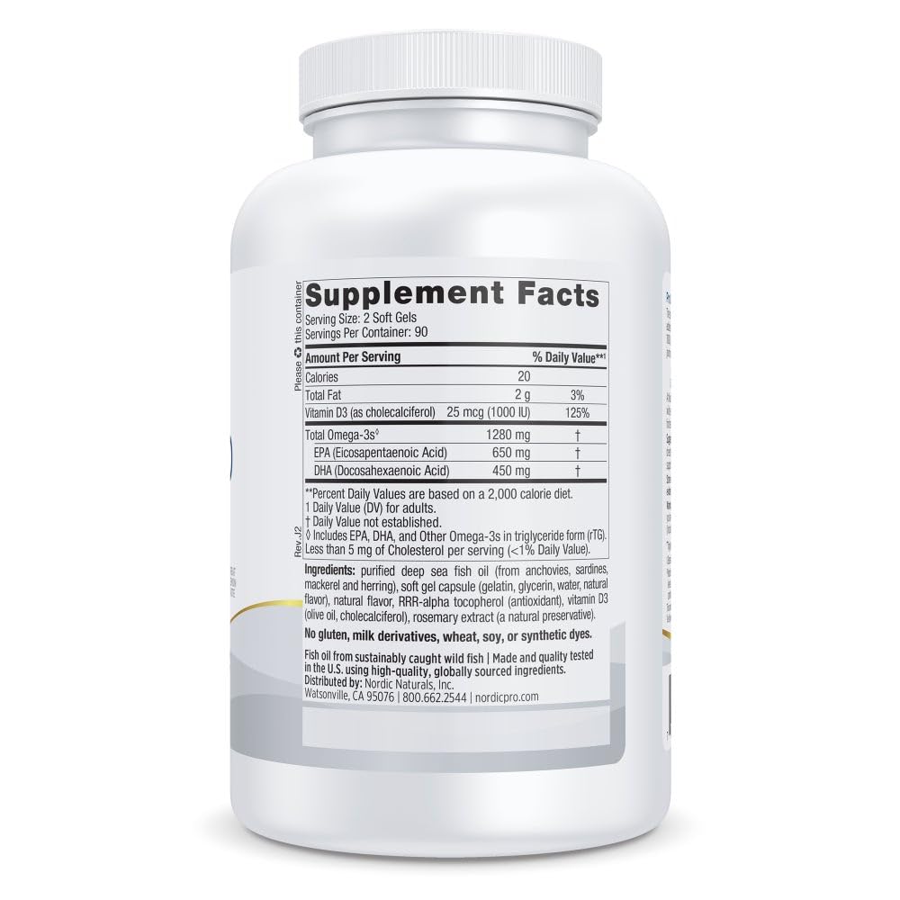 Close-up of ProOmega-D lemon softgels in bright packaging.