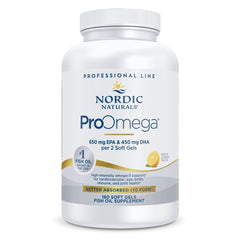 Nordic Naturals ProOmega lemon soft gels bottle for easy daily heart and brain support