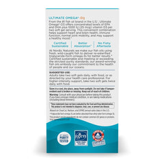 Close-up of bottle label highlighting lemon flavor and omega-3 plus D3