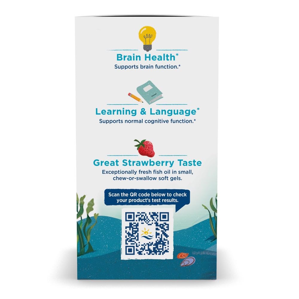 Nordic Naturals Ultimate Omega Jr. non-GMO label close-up highlighting purity.
