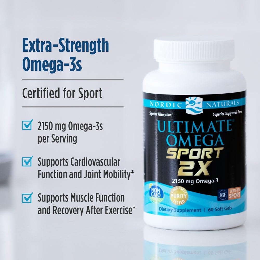 Nordic Naturals Ultimate Omega Sport 2X lemon bottle scene suggests easy taste