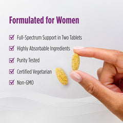 Nordic Naturals Women’s Multivitamin Extra Strength ingredients panel highlights chelated minerals.