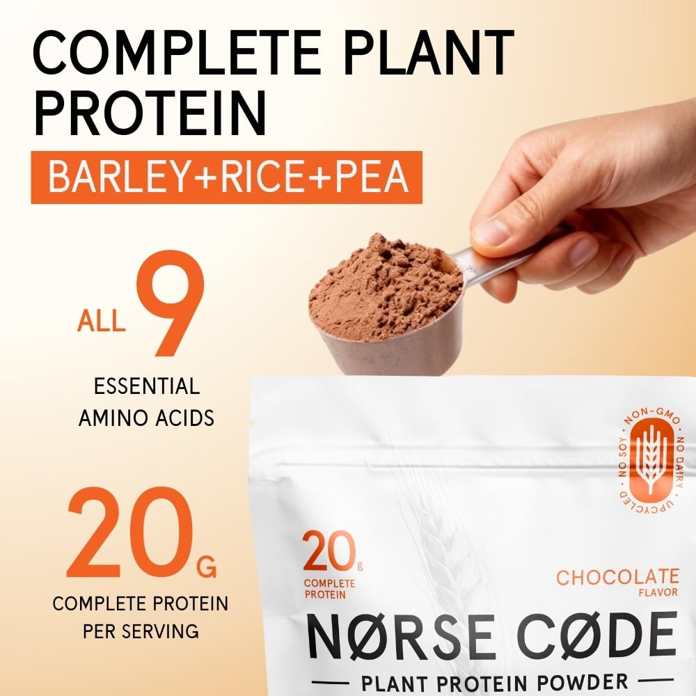 Norse Code barley, pea, and rice proteins deliver complete amino acids.