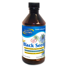 North American Herb and Spice Black Seed Oil 8-ounce bottle for daily wellness and immune support.