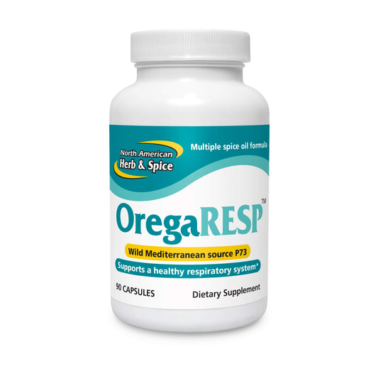 North American Herb & Spice OregaResp bottle front for daily wellness