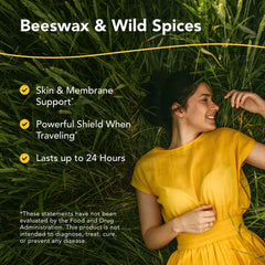 Beeswax-based OregaShield texture on skin for easy application.