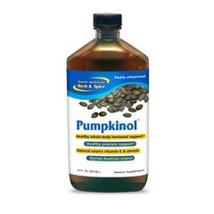 Pumpkinol bottle pour shows premium cold-pressed oil for healthy meals.