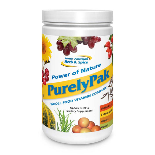 North American Herb & Spice Purely Pak packaging on a kitchen counter for daily nutrition