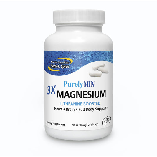North American Herb & Spice PurelyMin bottle view for balanced energy and daily support.