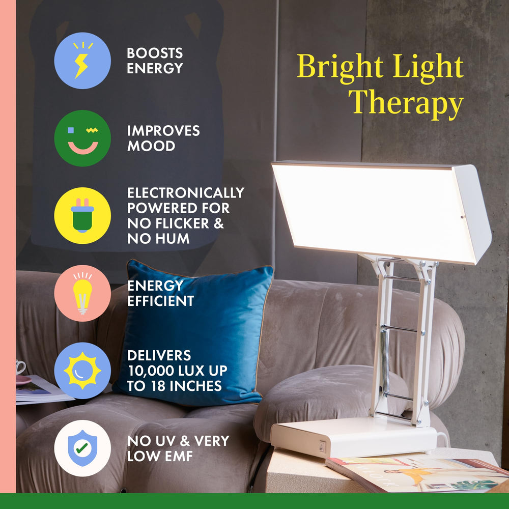 Northern Lights NLT full-spectrum bulb close-up highlighting UV-filtered brightness.