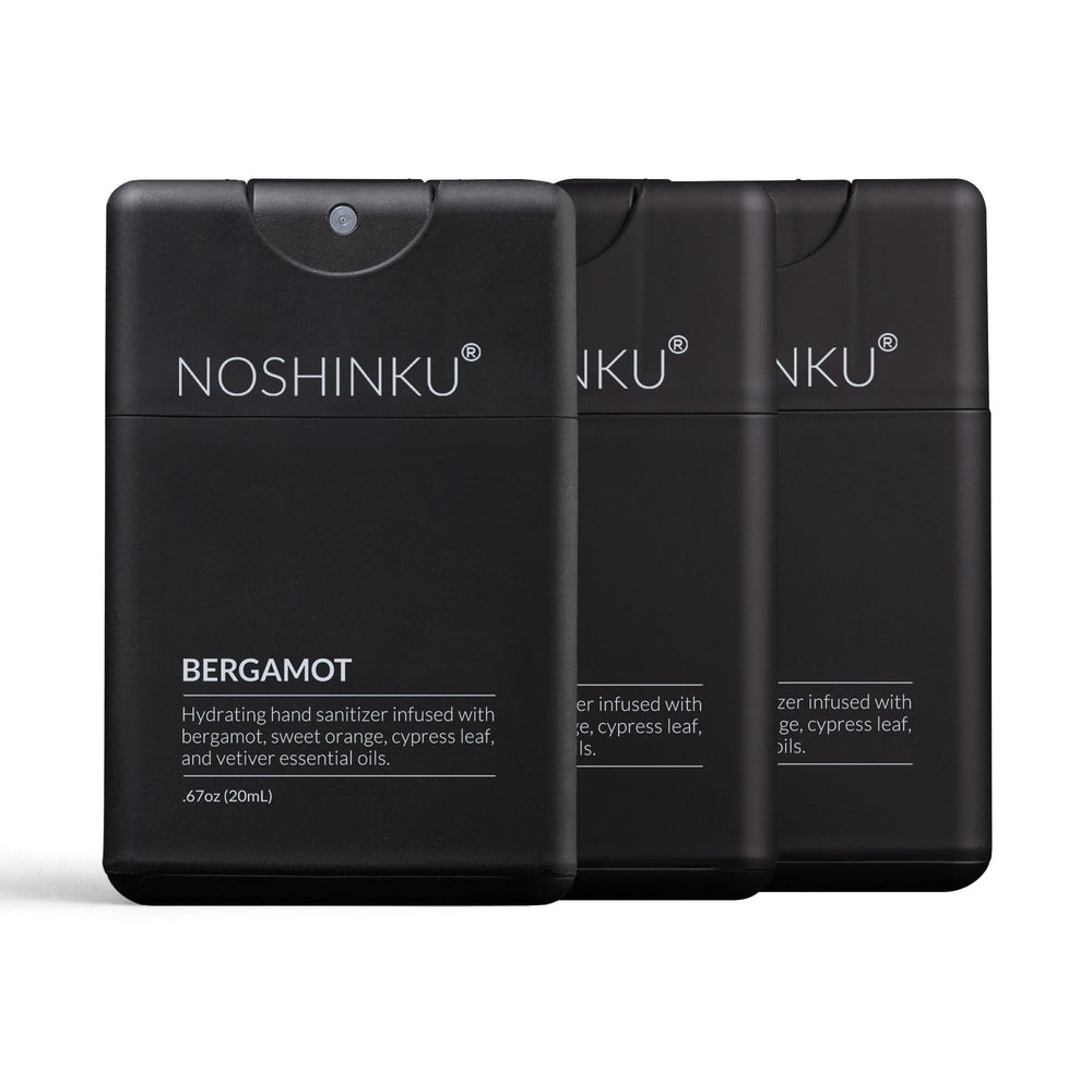 Noshinku bergamot refillable sprayer 3-pack for on-the-go hygiene