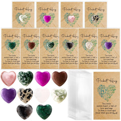 Nosiny heart stones bulk set of 60 colorful crystals, perfect for gifting and DIY crafts.