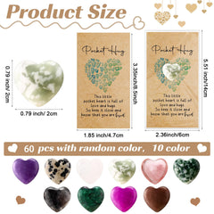 Nosiny pocket hug cards accompany colorful heart stones, ideal for expressing appreciation and encouragement.