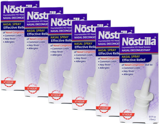 Nostrilla original nasal decongestant bottle front for quick relief.