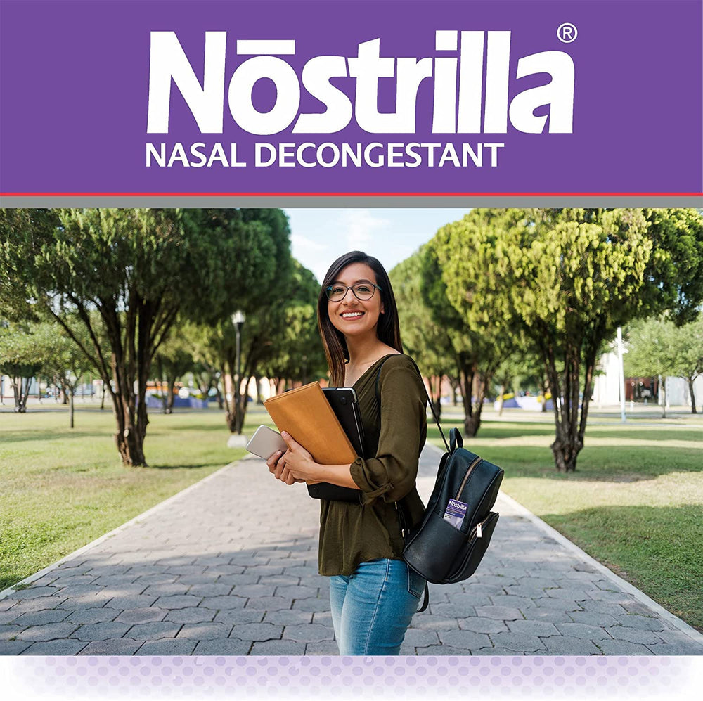Nostrilla label detail displaying ingredients and safe usage guidance.