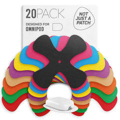 Not Just A Patch Omnipod 5 adhesive patch secured on skin for active wear.
