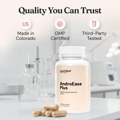 Morning routine with Nourished AndroEase Plus for daily nourishment.