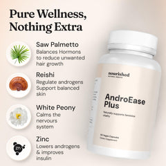 Green tea ingredient highlight in Nourished AndroEase Plus for gentle energy.