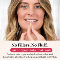 Zinc detail on Nourished AndroEase Plus bottle highlighting essential mineral support.