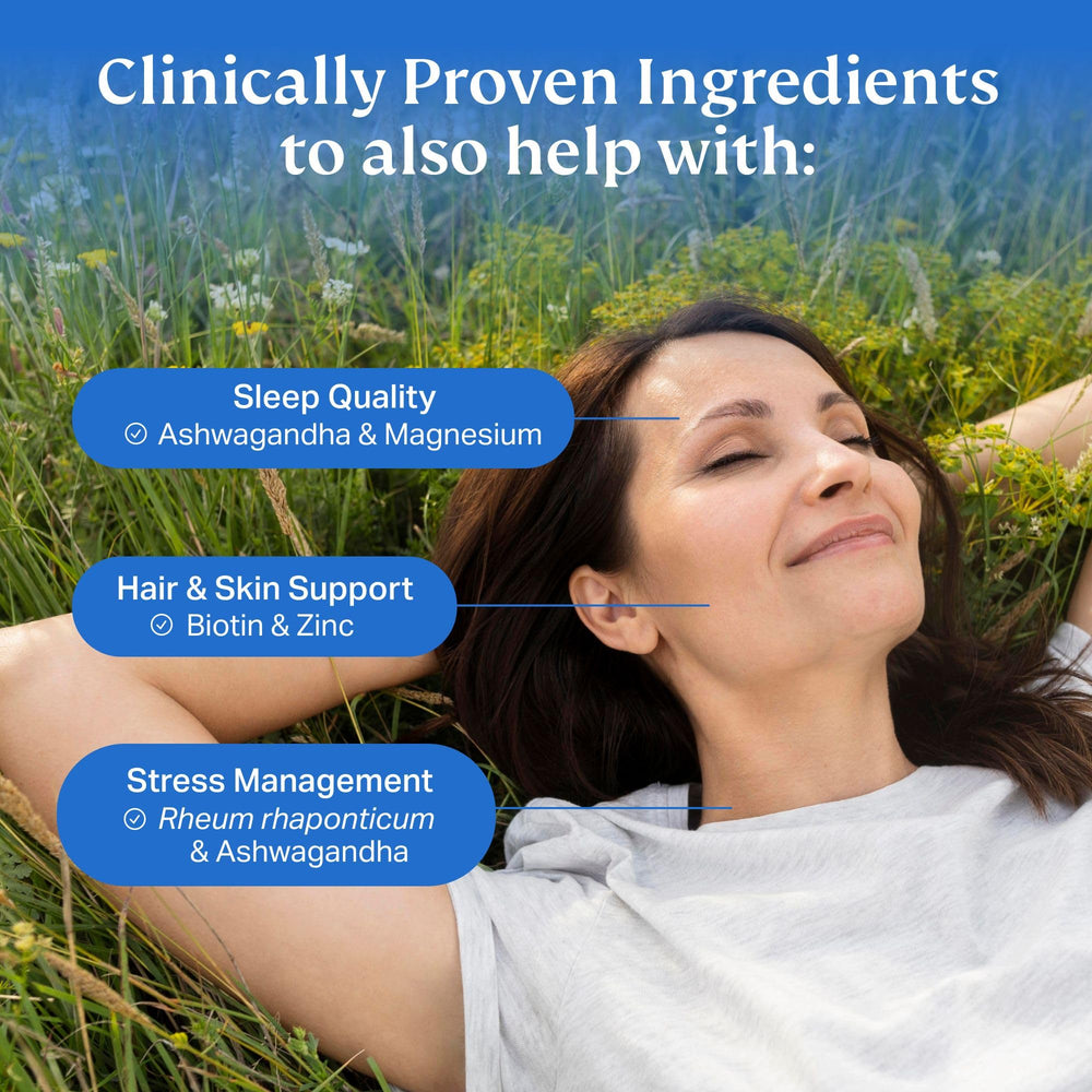 NOVAMD formula with ashwagandha, green tea and vitamins for balance.