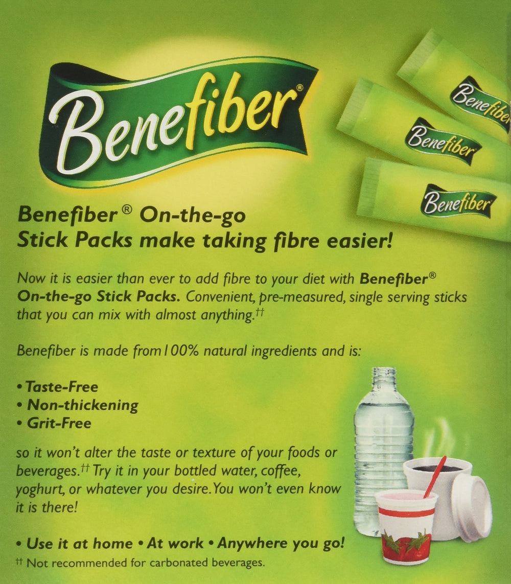 NOVARTIS Benefiber taste-free powder dissolves completely in beverages.