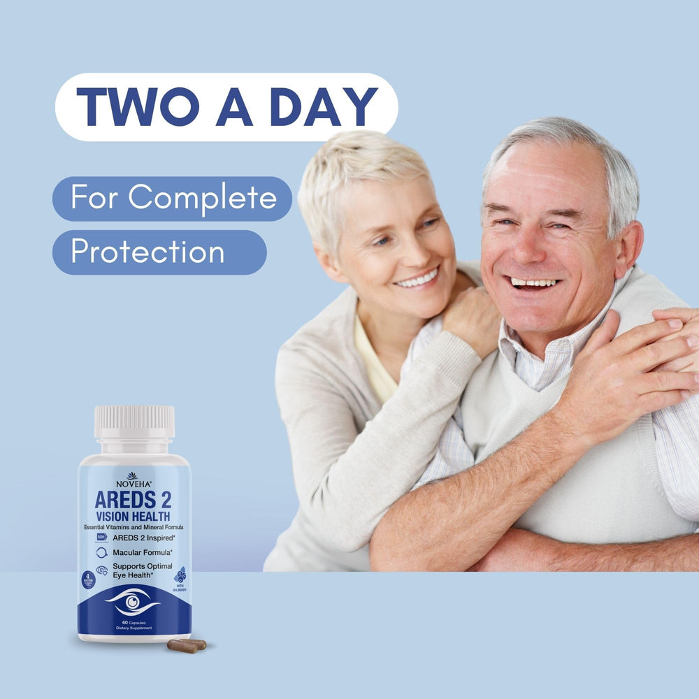 NOVEHA AREDS 2 daily dosed capsules: simple, consistent eye nutrition for every day.