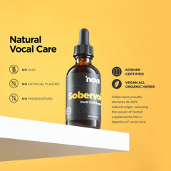 NOVII Sobervoice drops added to a glass of water for hydration during performances.