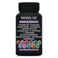 NOVIQ IQ 11in1 bottle with capsules, supporting memory and focus.