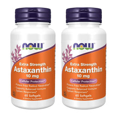 NOW Foods Astaxanthin softgels packaging shows brand and product for everyday antioxidant support