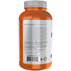 NOW Foods BCAAs label front emphasizing purity and athletic performance support