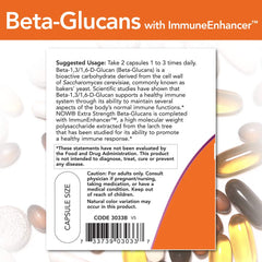 NOW Foods Beta-Glucans label ImmunEnhancer close-up for quality