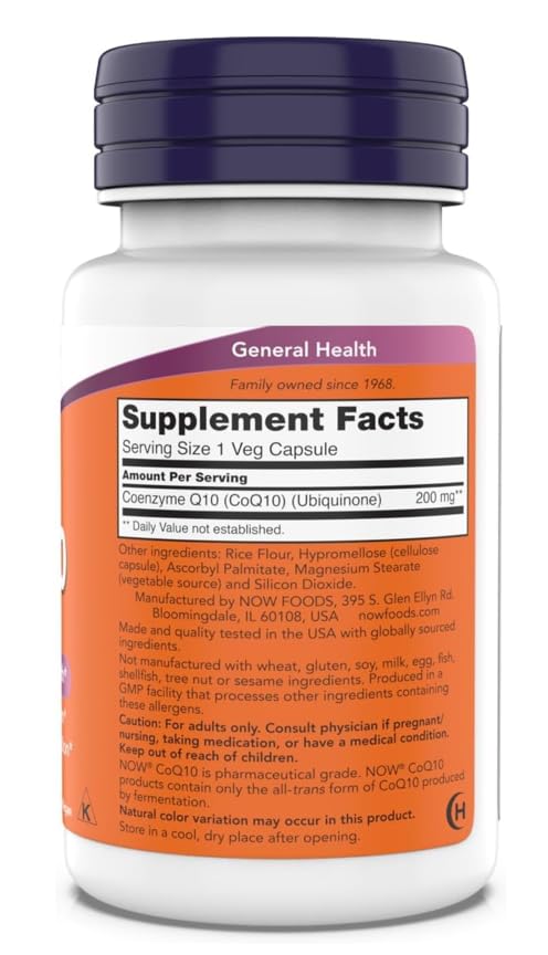 NOW Foods CoQ10 heart-support capsules for vascular wellness