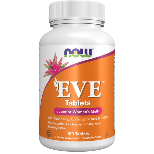 NOW Foods Eve multivitamin bottle with cranberry for daily wellness