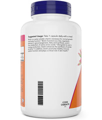 Close-up of NOW Foods Biotin 10 mg capsule for hair health