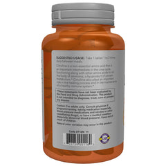 NOW Foods L-Citrulline bottle back view with supplement facts.
