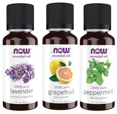 NOW Foods Lavender essential oil bottle ready for diffuser aromatherapy and calm spaces