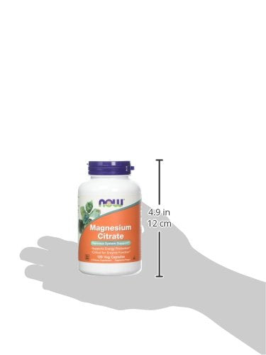 NOW Foods Magnesium Citrate caps close-up of capsules suggests easy daily intake.
