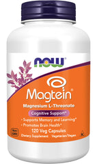 NOW Foods Magtein bottle front shows magnesium L-threonate for cognitive support