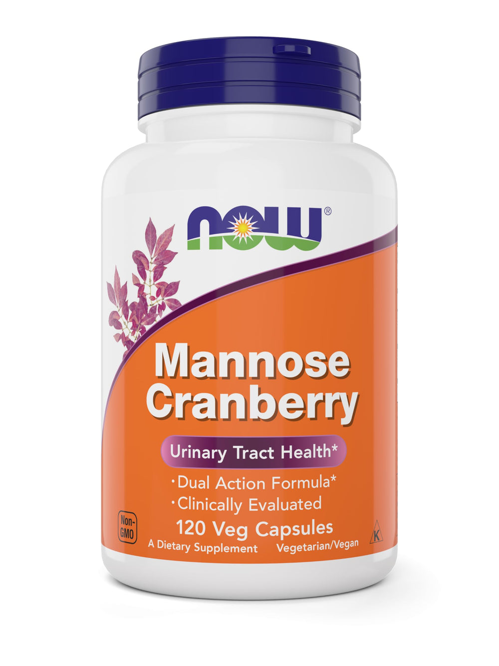 NOW Foods Mannose Cranberry two-pack box highlighting value