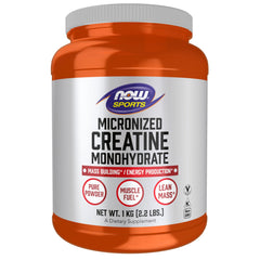 NOW Foods micronized creatine monohydrate bottle for reliable athletic fuel.