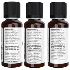 NOW Foods Peppermint essential oil bottle suitable for diffuser or massage blends