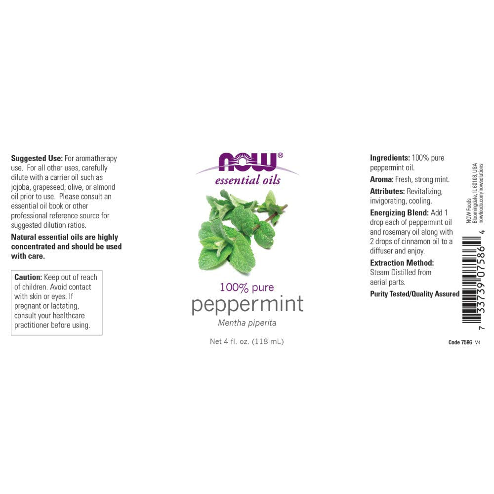 NOW Foods Peppermint Oil diffusing in a diffuser to energize a room.
