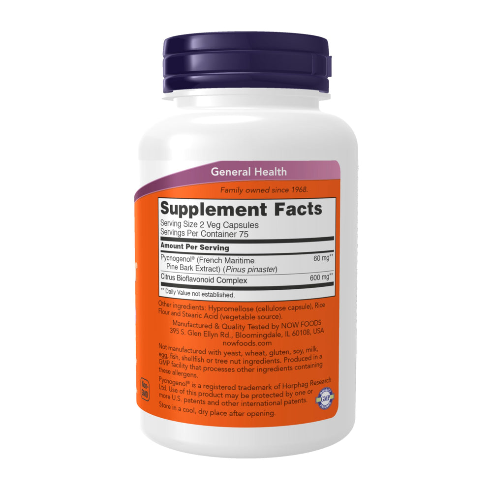 NOW Foods Pycnogenol capsules arranged for daily immune-friendly supplementation