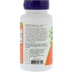 NOW Foods Rhodiola 500 mg box emphasizes heritage and quality for everyday wellness routines