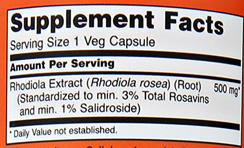 Two-pack NOW Foods Rhodiola Rosea capsules resting on a clean surface for routine use.