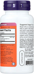 NOW Foods Royal Jelly 1500mg capsules close-up emphasizing stability and purity.