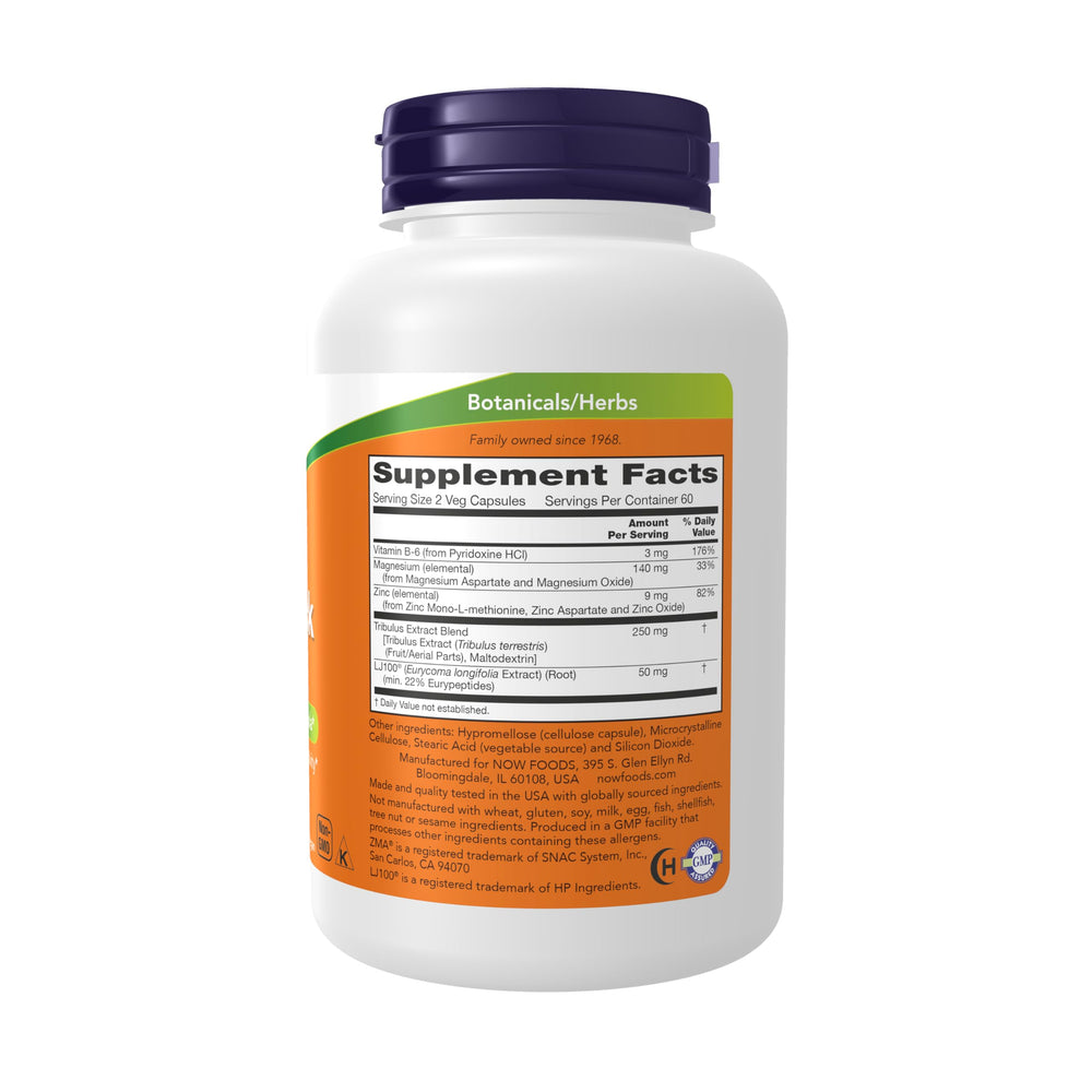 NOW Foods TestoJack 100 label closeup highlights the LJ100 Tongkat Ali extract
