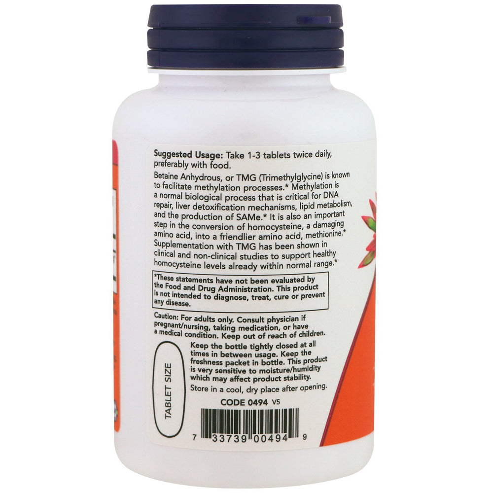 NOW Foods TMG packaging box, two-pack value for routine use.