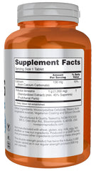 NOW Foods Tribulus 1000mg tablets back view with supplement facts for informed use.